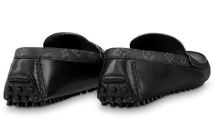 LOUIS VUITTON LV Hockenheim Loafers 'Black with Monogram Collar' 1AA09O