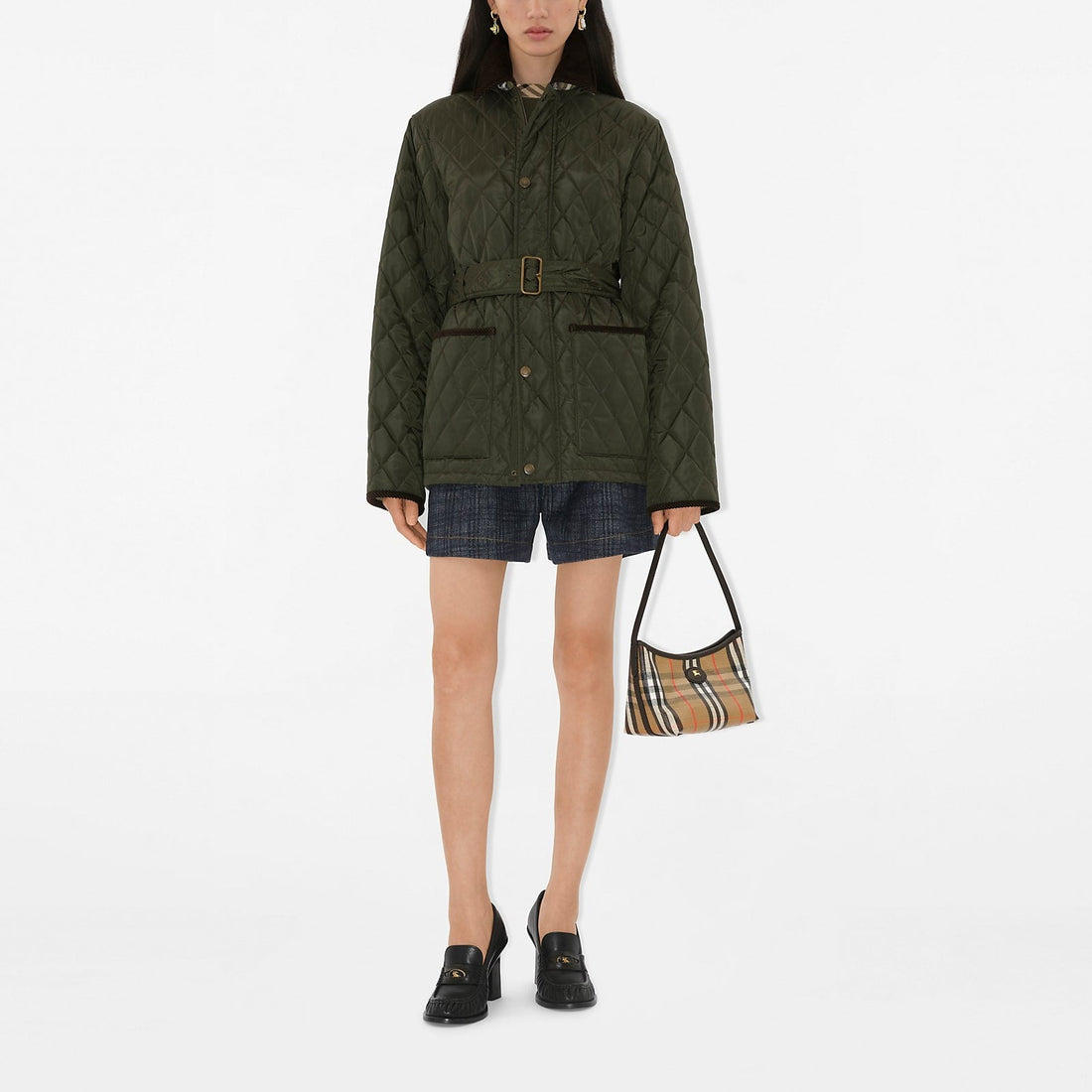 (WMNS) Burberry 25 Quilted Nylon Jacket 'Green' 81103771