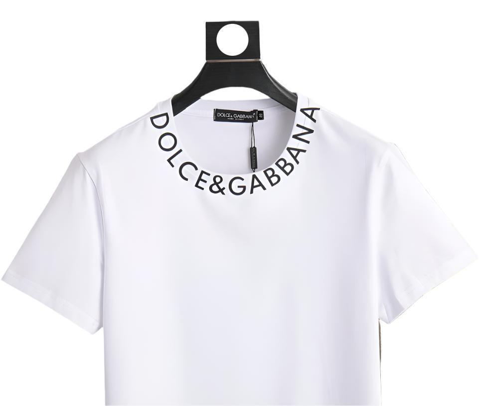 Dolce & Gabbana T-Shirt Without Collar 'White & Black'