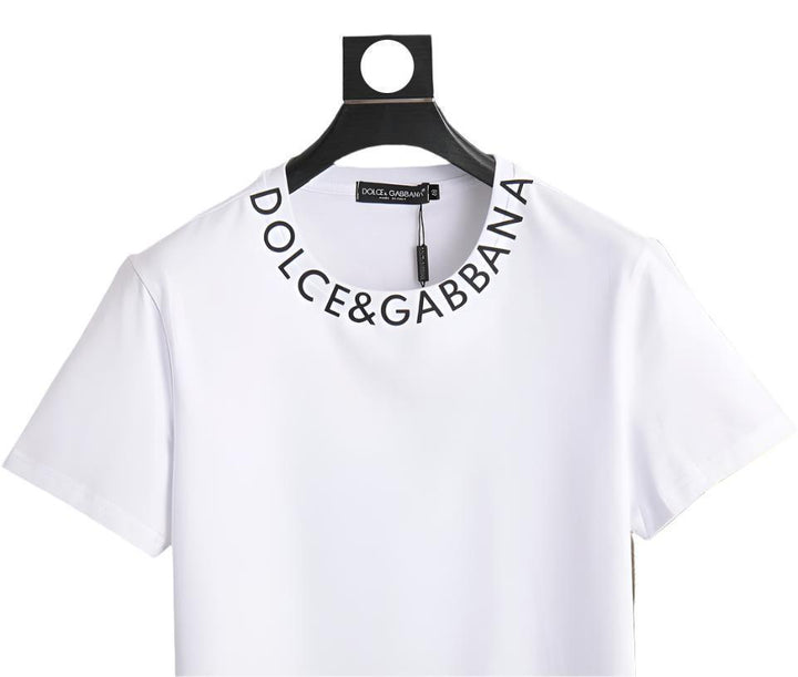 Dolce & Gabbana T-Shirt Without Collar 'White & Black'