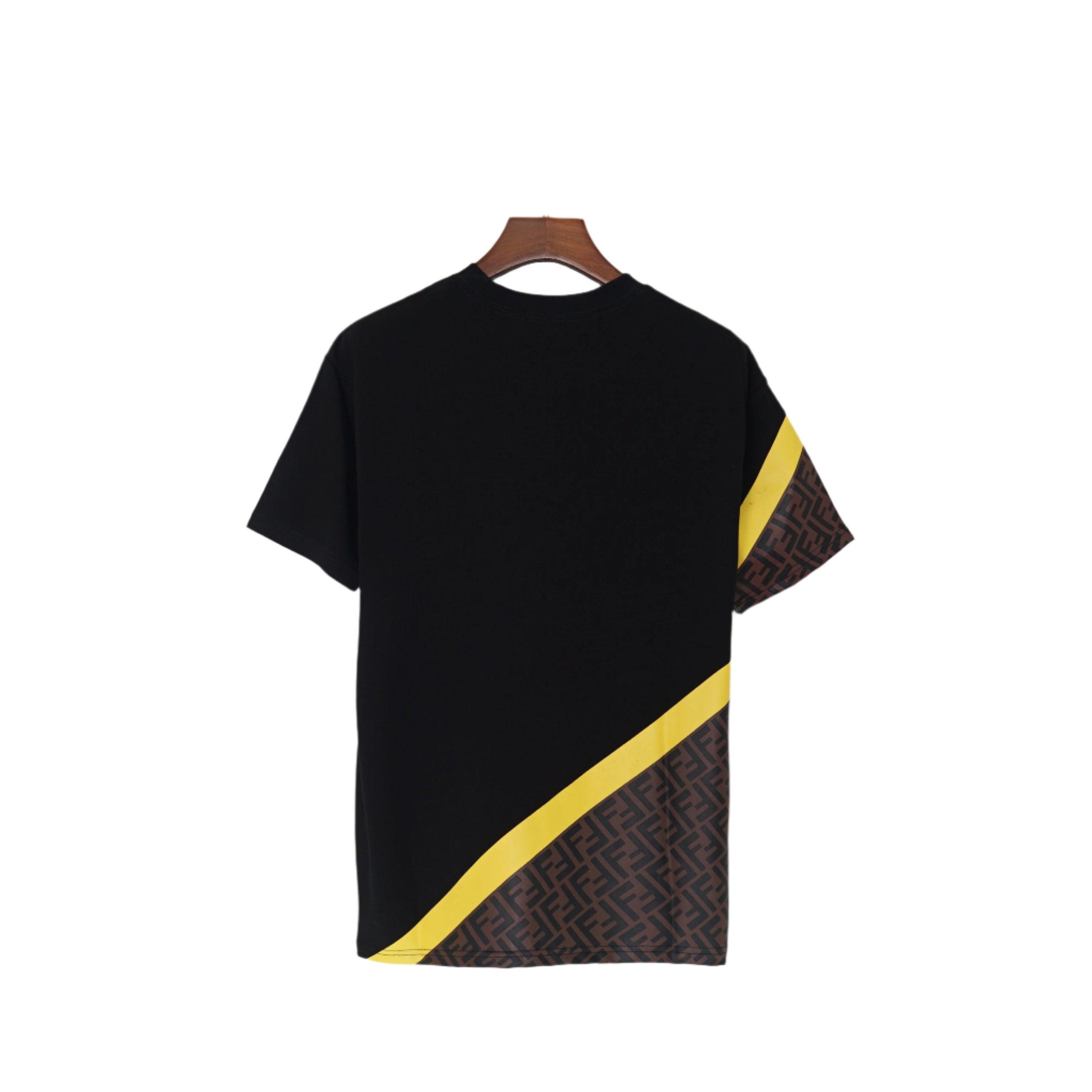 Fendi T-Shirt without Collar 'Black-Brown-Yellow'