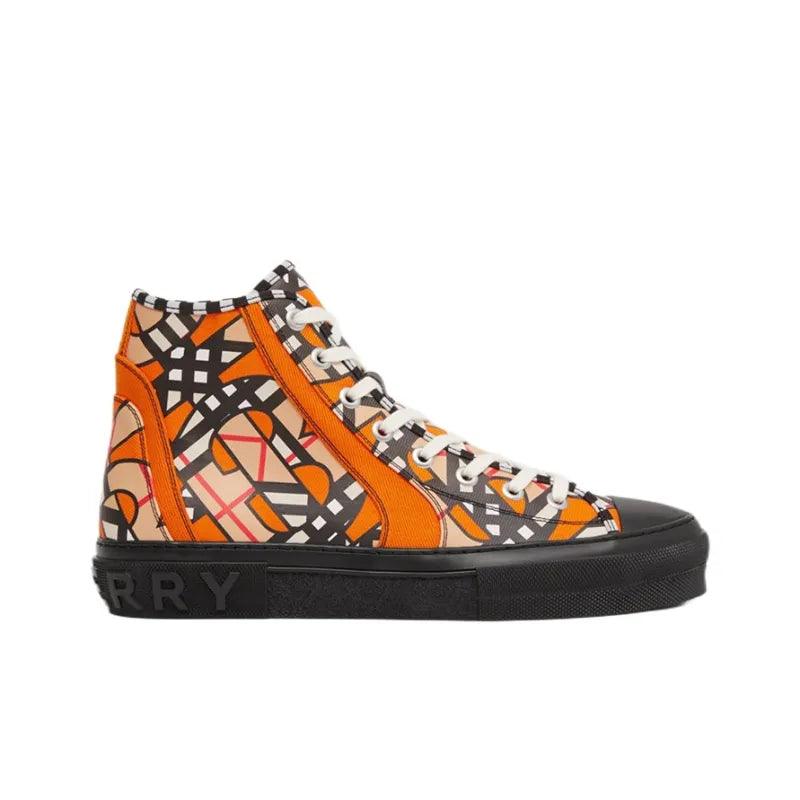 Burberry High Top Stylish Skateboarding Shoes 'Bright Orange'