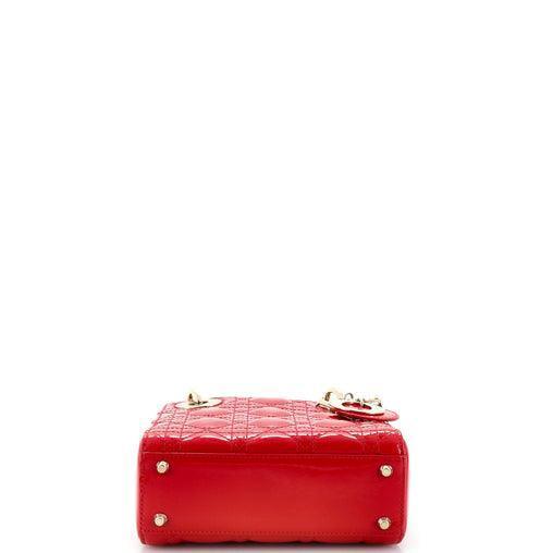 Christian Dior Lady Dior Bag Cannage Quilt Patent Mini