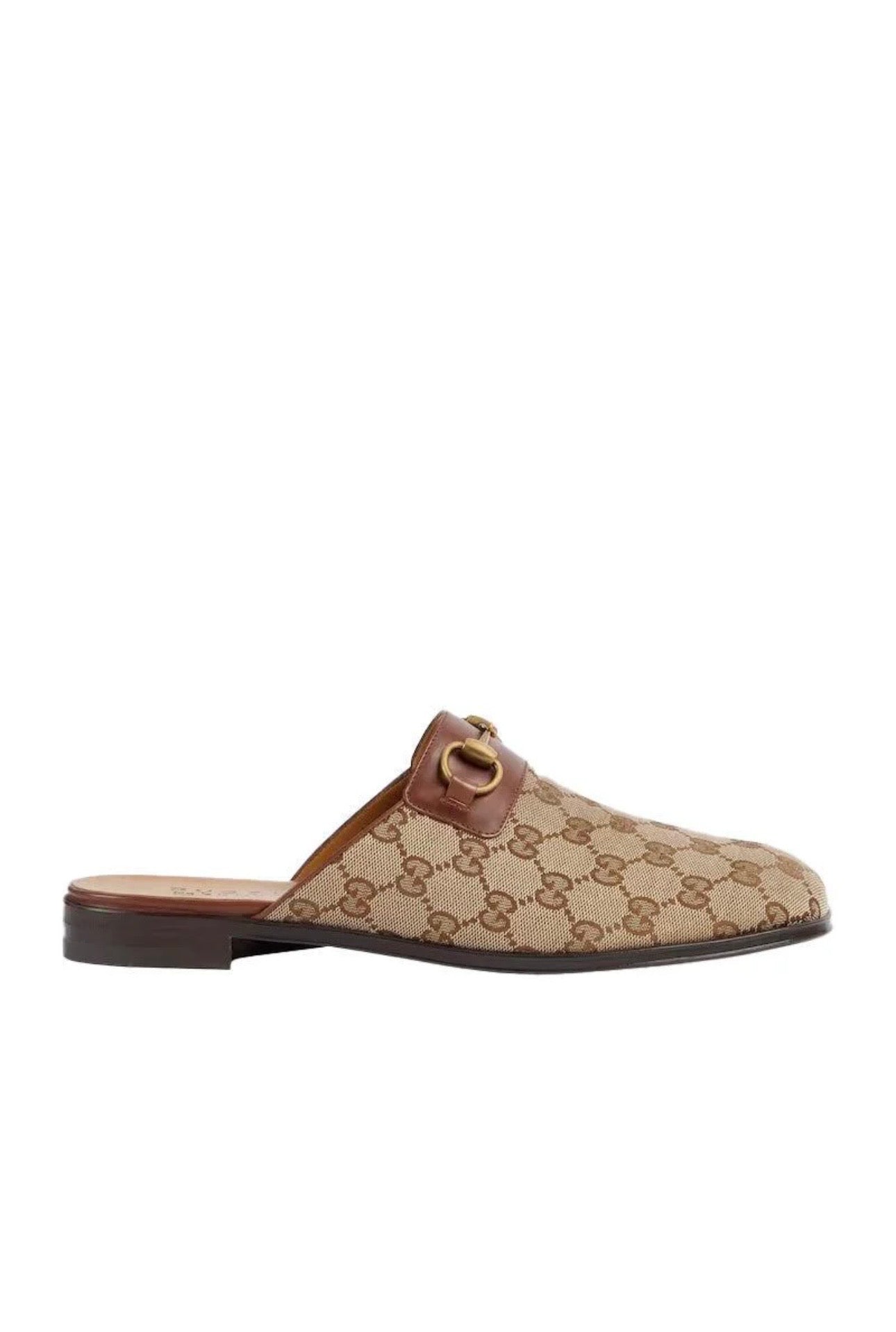 Gucci 719749 FAAOU 9768 Beige & Ebony Fabric / Calf-Skin Leather GG Jarkata Sandals (GGM1744)