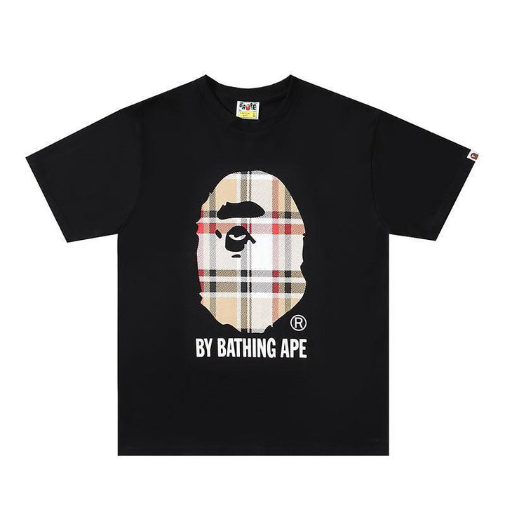 Bathing Ape Check by Bathing Tee Black/Beige