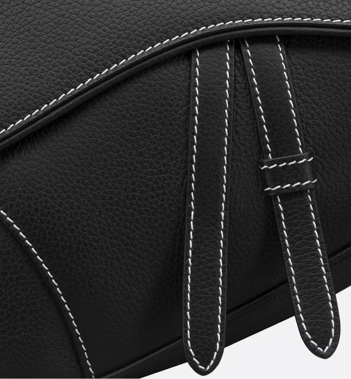 Dior Saddle Bag Black Grained Calfskin