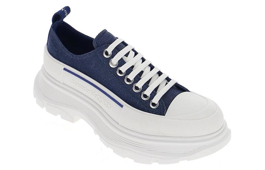 (WMNS) Alexander McQueen Tread Slick Lace Up Sneakers 'Blue Denim' 611705W4PD14177