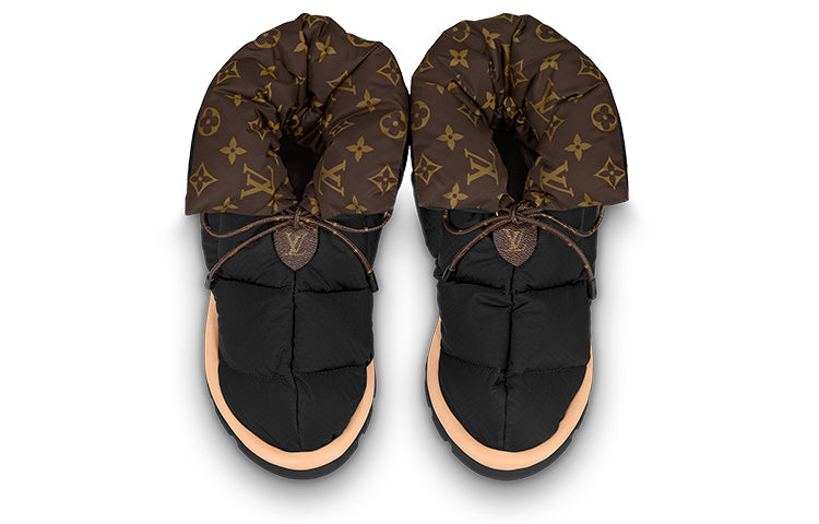 (WMNS) LOUIS VUITTON Pillow Comfort Ankle Boots 'Black with Brown' 1A8T3B