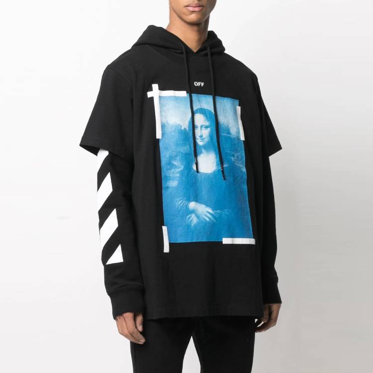 Men's Off-White SS21 Mona Lisa Printing Black OMBB051R21FLE0011001