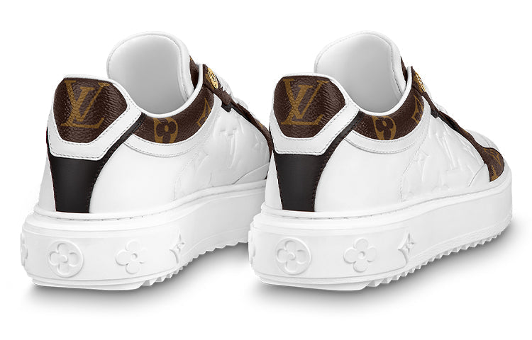 (WMNS) LOUIS VUITTON Time Out Sneakers 'White Monogram with Brown Monogram' 1AAWFP