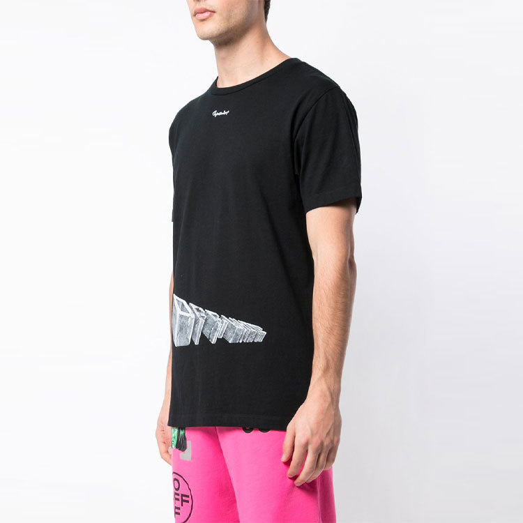Off-White 3D Printing Cotton Short Sleeve Black OMAA027R191850041088