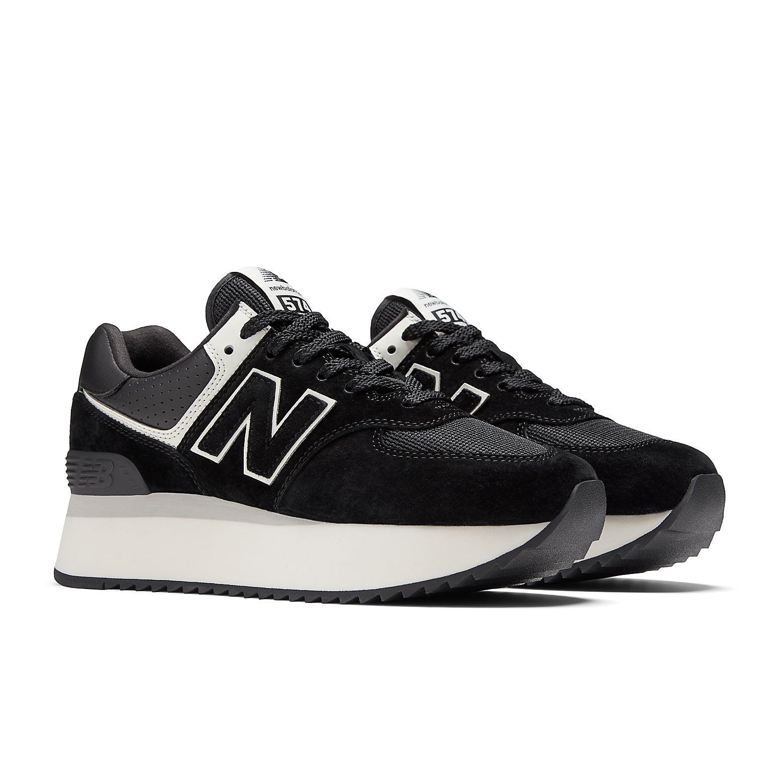 (WMNS) New Balance 574+ 'Black White' WL574ZAB