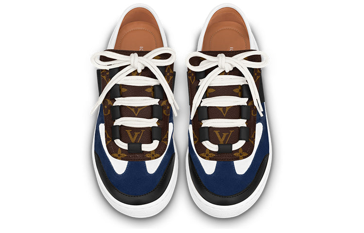 LOUIS VUITTON Lous Sneakers 'Blue Black with Brown Monogram' 1ABIIU