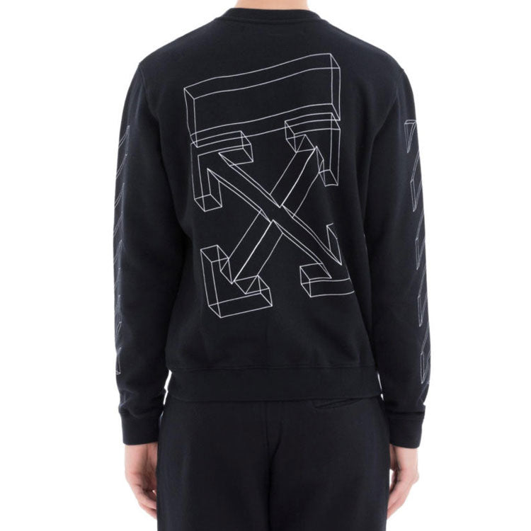 Off-White C O Virgil Abloh 3D Diag Lines Sweater 'Black White' OMBA025E181920021001