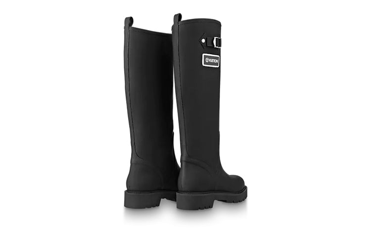 (WMNS) LOUIS VUITTON Territory Flat High Boots 'Black' 1A9H1Z