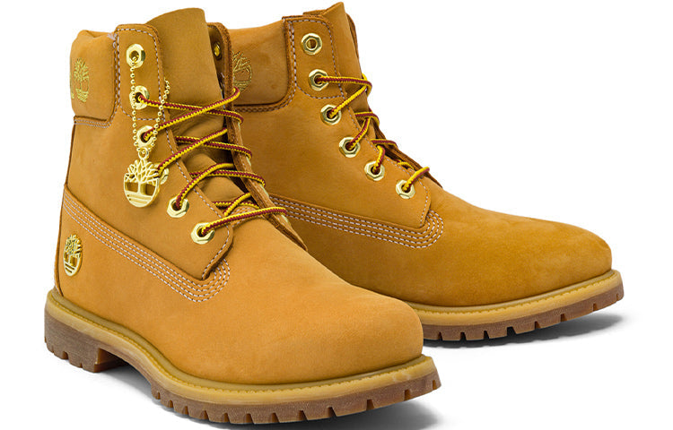 (WMNS) Timberland 6 Inch Premium Waterproof Boots 'Wheat Nubuck with Gold Logo' A5TY7231