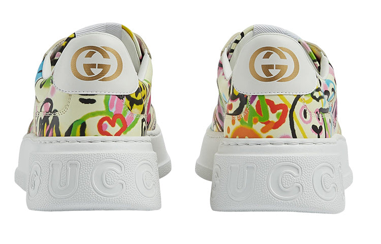 (WMNS) Gucci Chunky B GG Graffiti Print Sneakers 'White Multi' 727832-AABKS-9250
