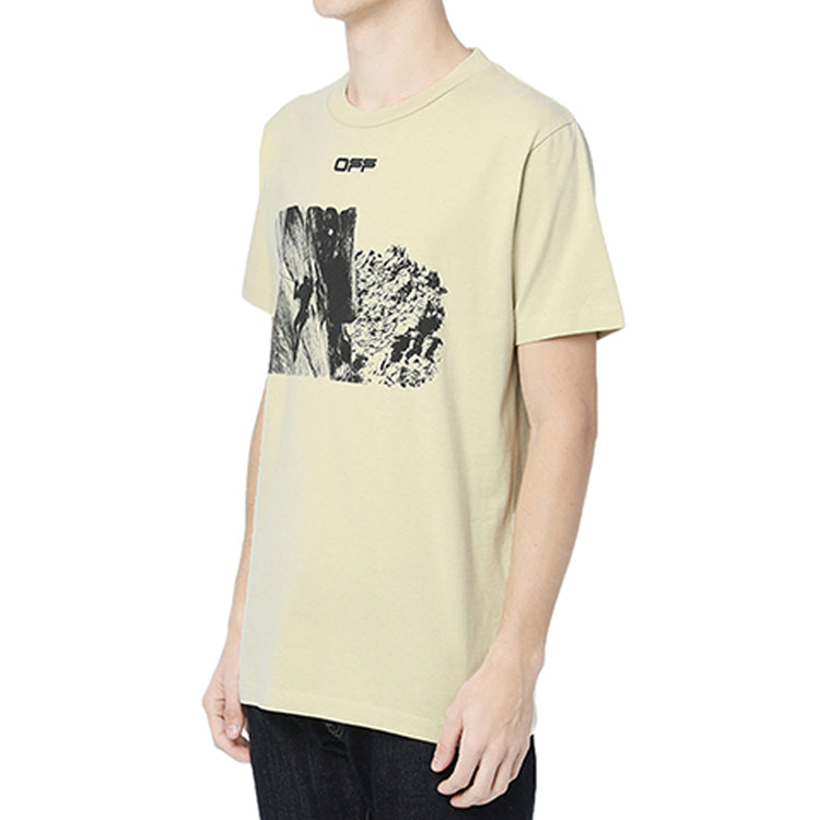 Men's Off-White C/O VIRGIL ABLOH Arrow Short Sleeve Version Creamy White T-Shirt OMAA027S201850156110