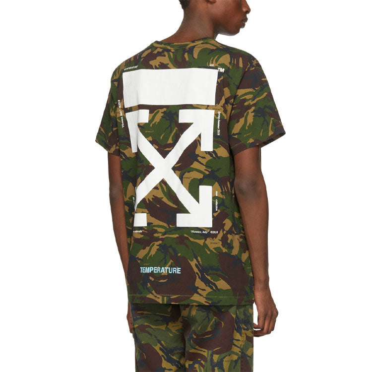 Off-White Green Camouflage Arrows Short Sleeve OMAA002S188780129901
