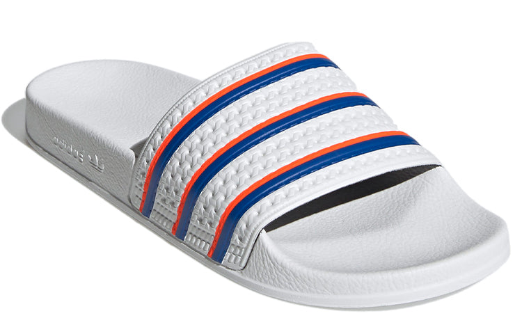 adidas Adilette Slides 'White Blue Solar Red' FU9888