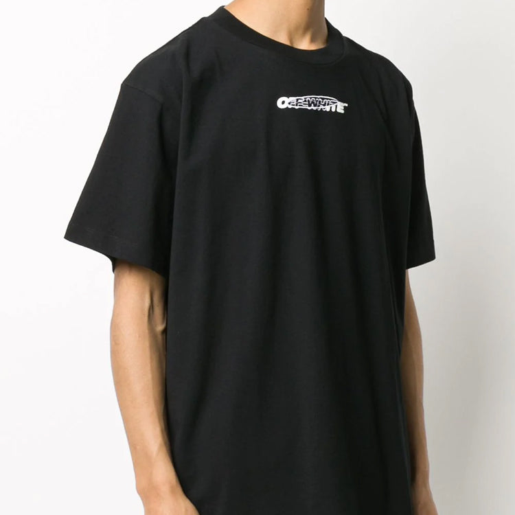Off-White Pattern Printing Short Sleeve Black OMAA038E20JER0011001