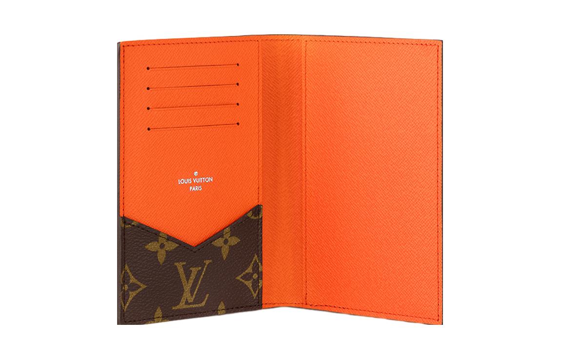 LOUIS VUITTON Passport Cover Monogram Macassar Canvas 'Orange' M82863
