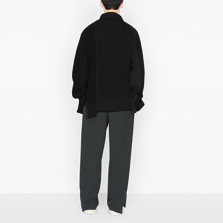 Men's DIOR x Sacai Crossover FW21 Knit Jacket Black 213M439AT453-C989