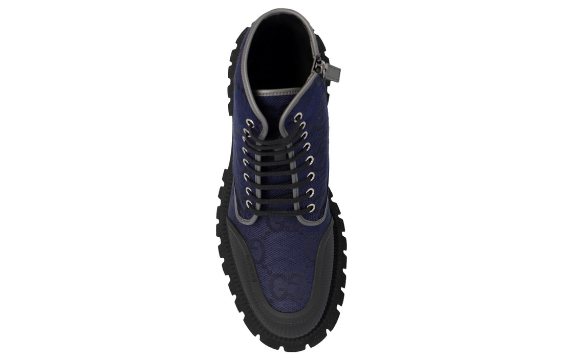 Gucci Maxi GG Lace Up Sneakers 'Navy' 699970-UKOF0-4549