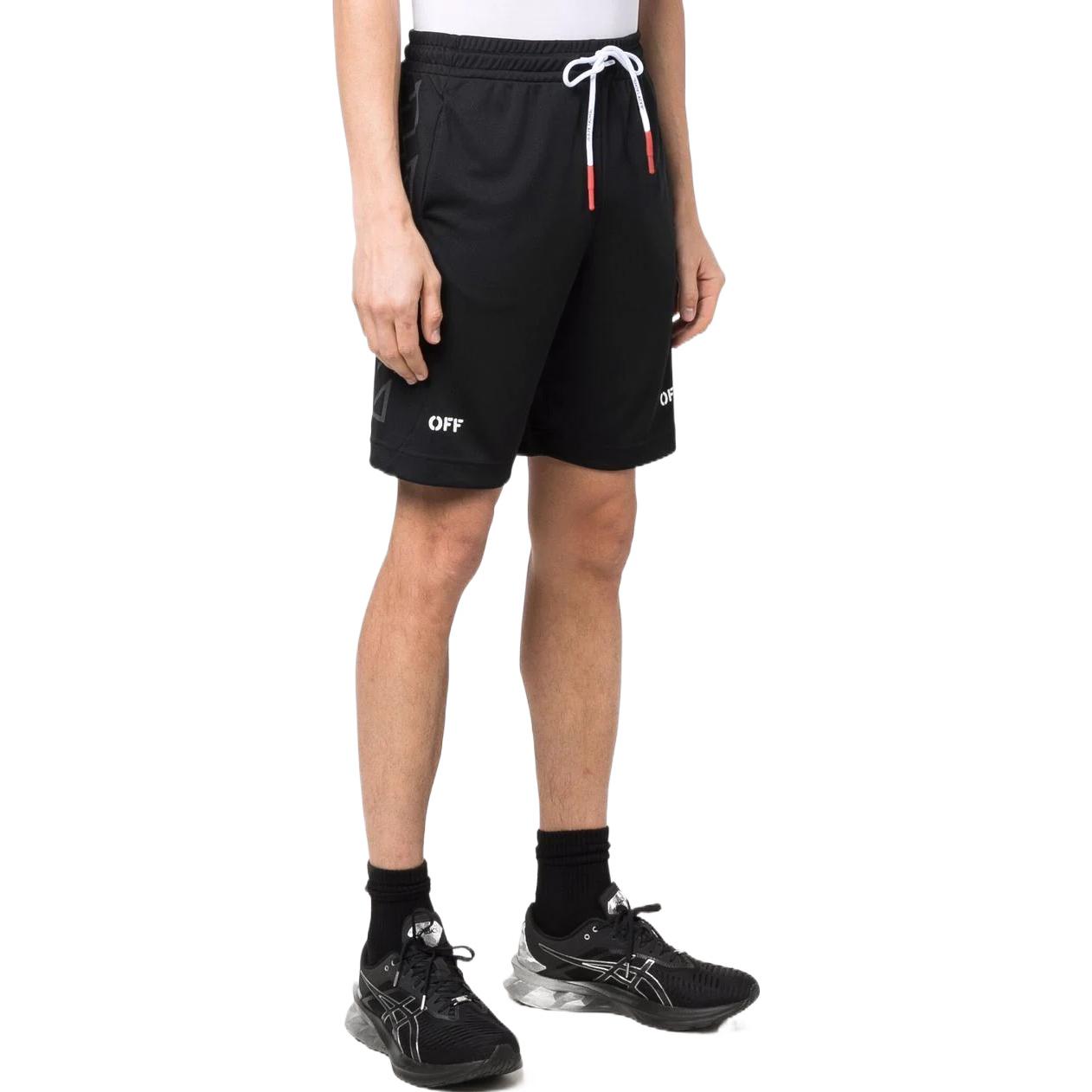 Off-White SS22 Logo Printing Shorts Ordinary Version Black OMVH023C99FAB0011001