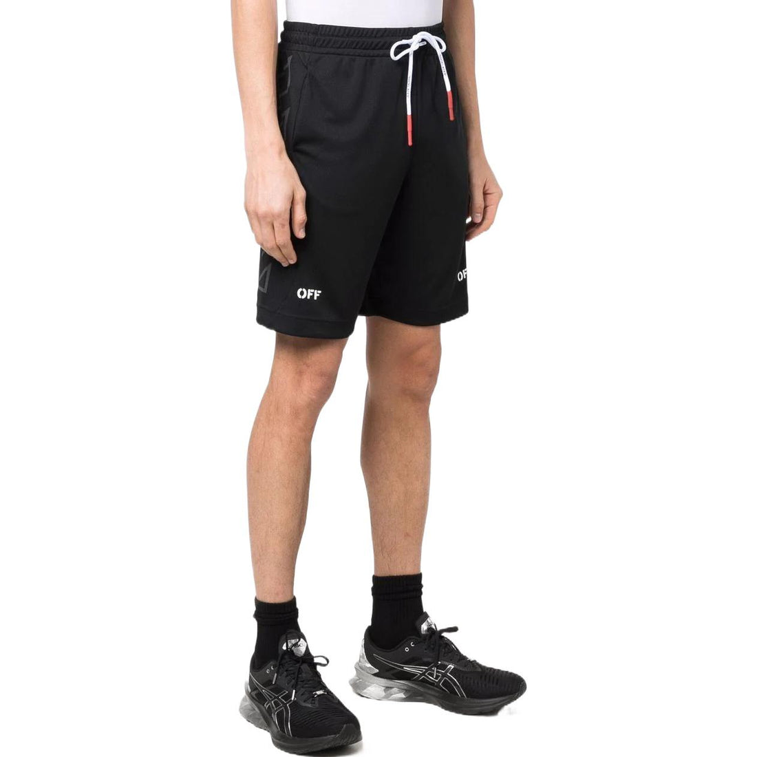 Off-White SS22 Logo Printing Shorts Ordinary Version Black OMVH023C99FAB0011001