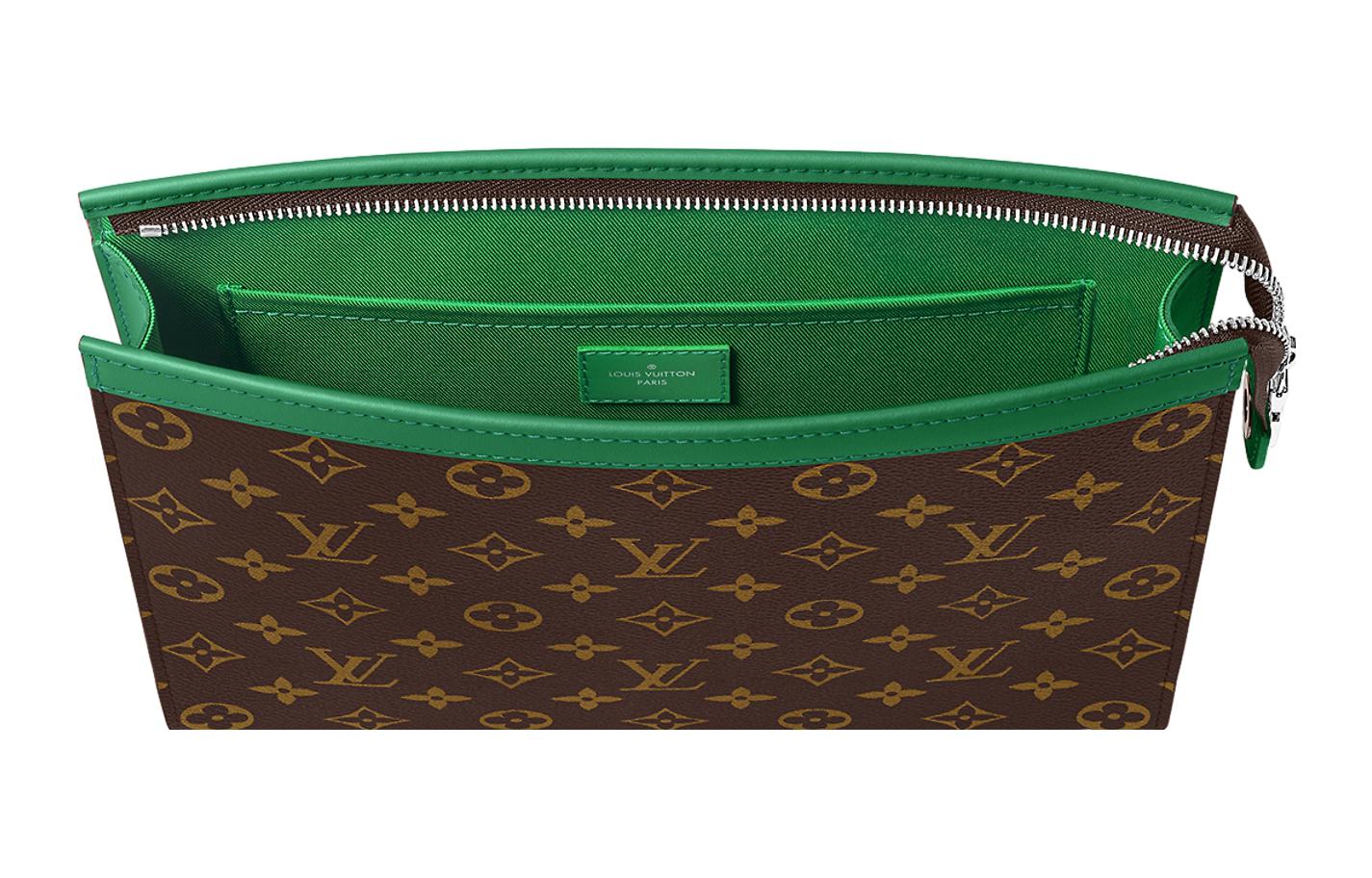 LOUIS VUITTON Pochette Voyage MM Monogram Macassar Canvas 'Green' M82854