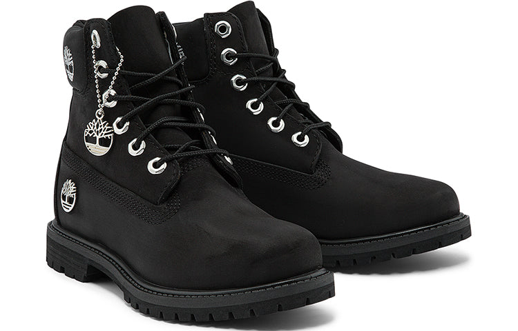 (WMNS) Timberland 6 Inch Premium Waterproof Boots 'Black Nubuck with Silver Logo' A5TYUW