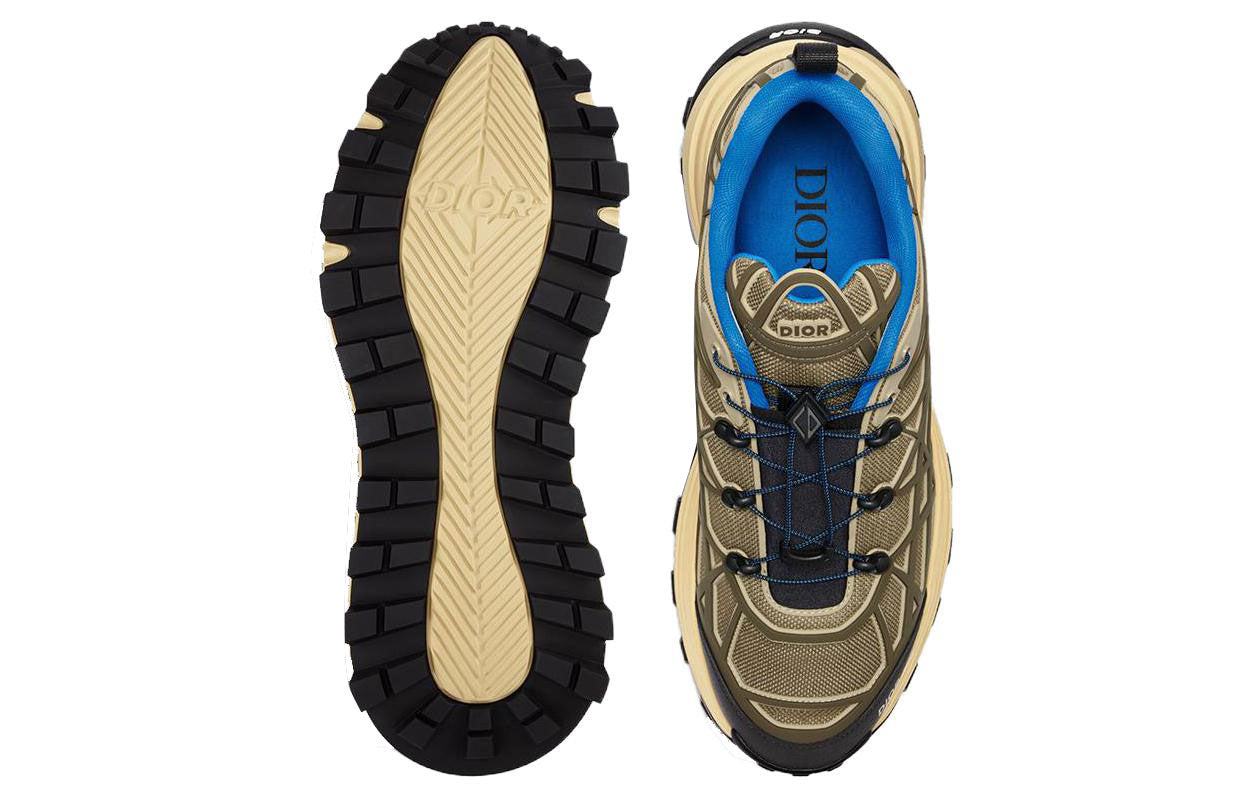 DIOR B31 Runner Sneaker Brown Technical Mesh and Khaki 3SN297ZUV_H167
