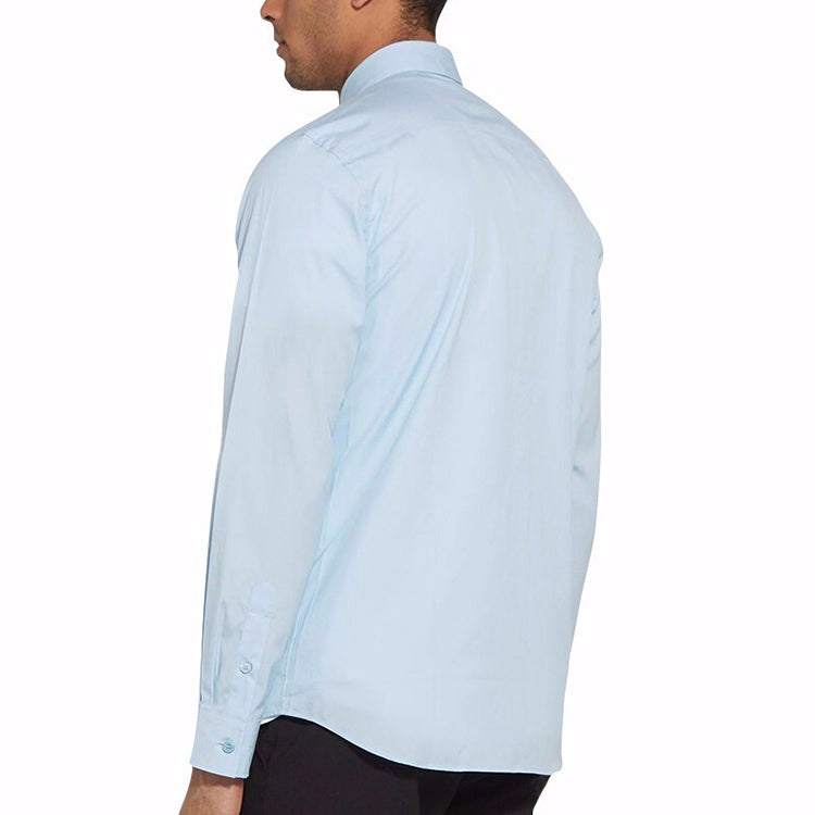 Men's Burberry Stripe Adornment Cotton Blue Shirt 80154351