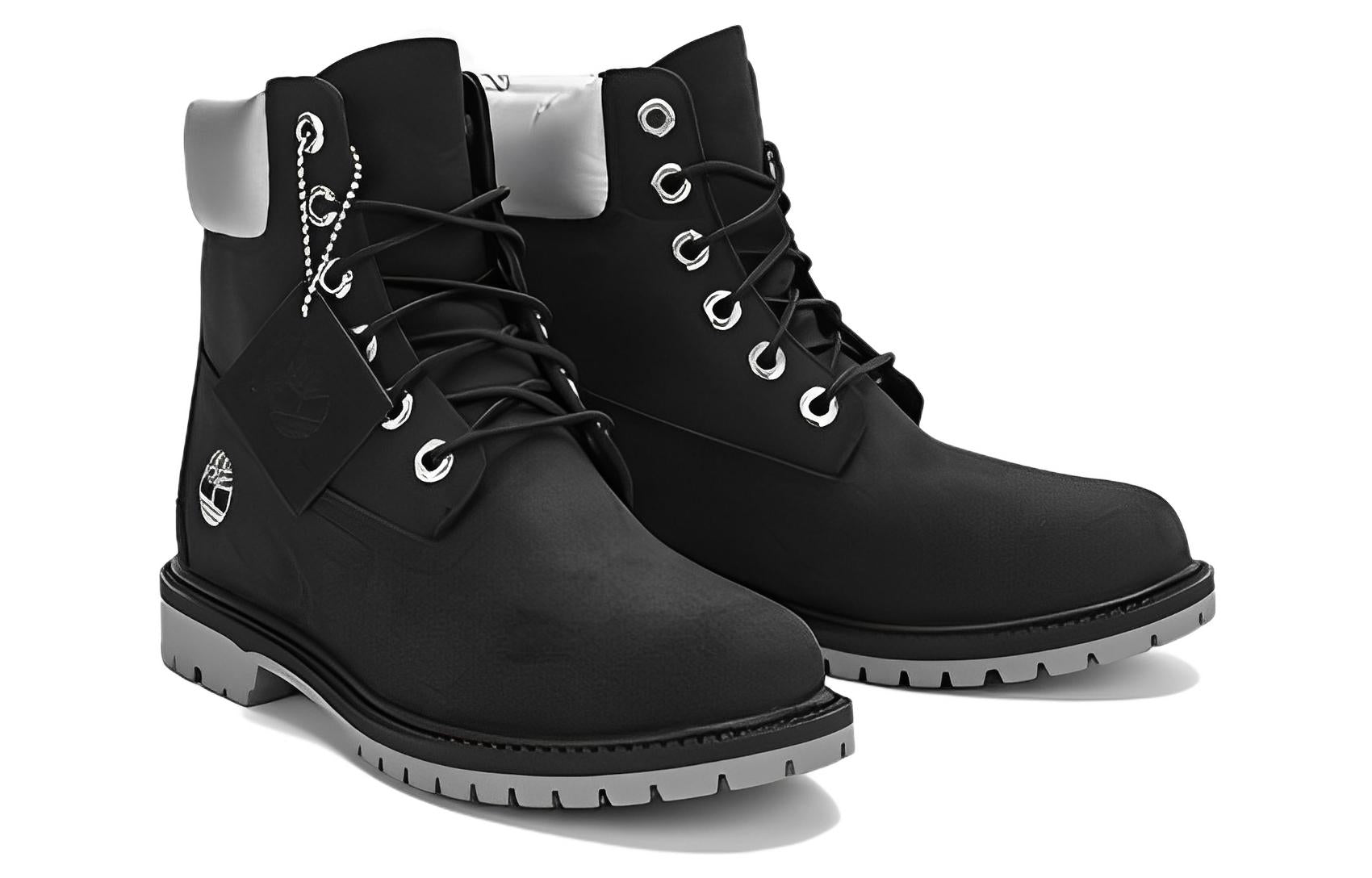 (WMNS) Timberland 6 Inch Heritage Cupsole Waterproof Boots 'Black Nubuck with Silver Collar' A5MAVW