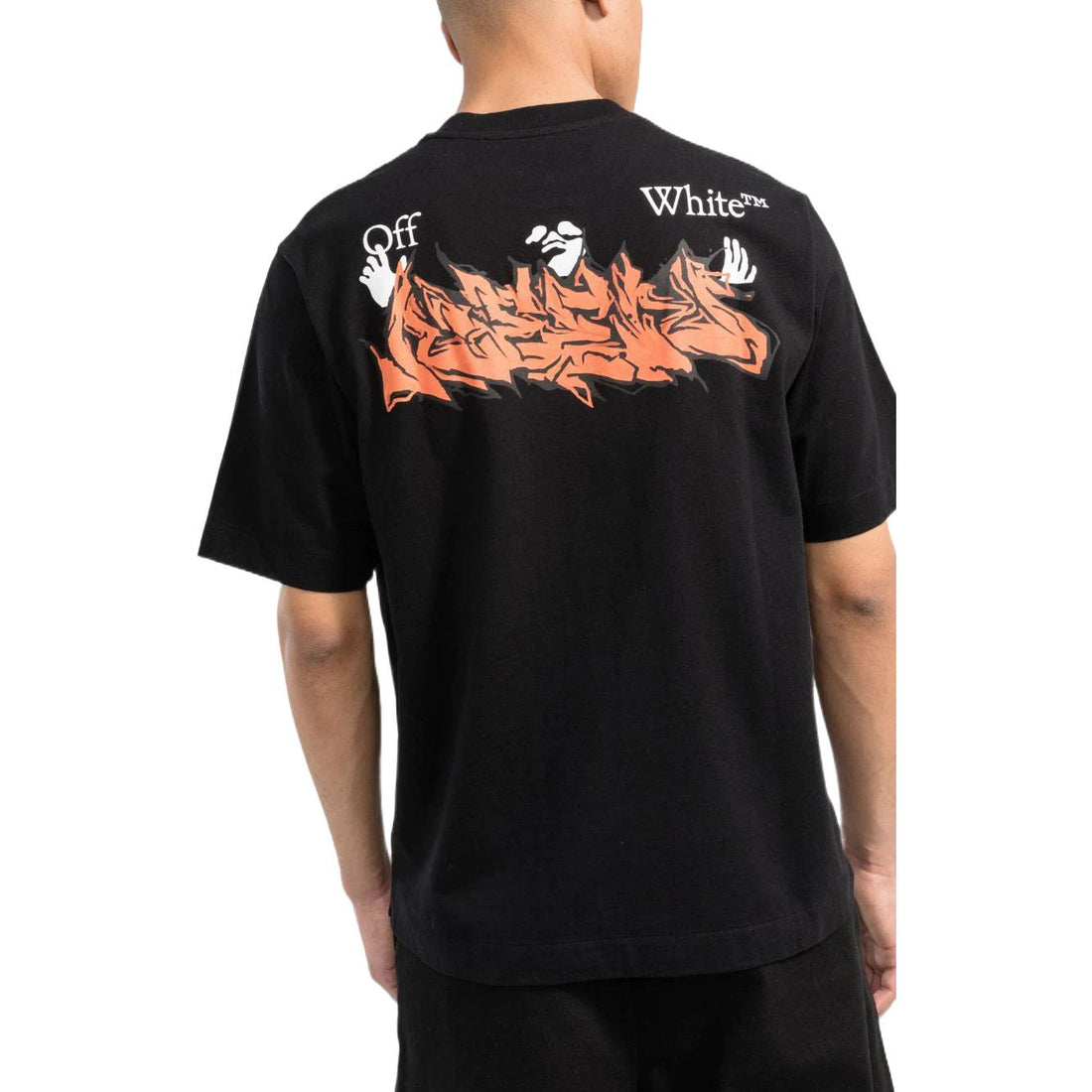 Men's Off-White SS22 Logo Alphabet Printing Short Sleeve Black T-Shirt OMAA119S22JER0061020