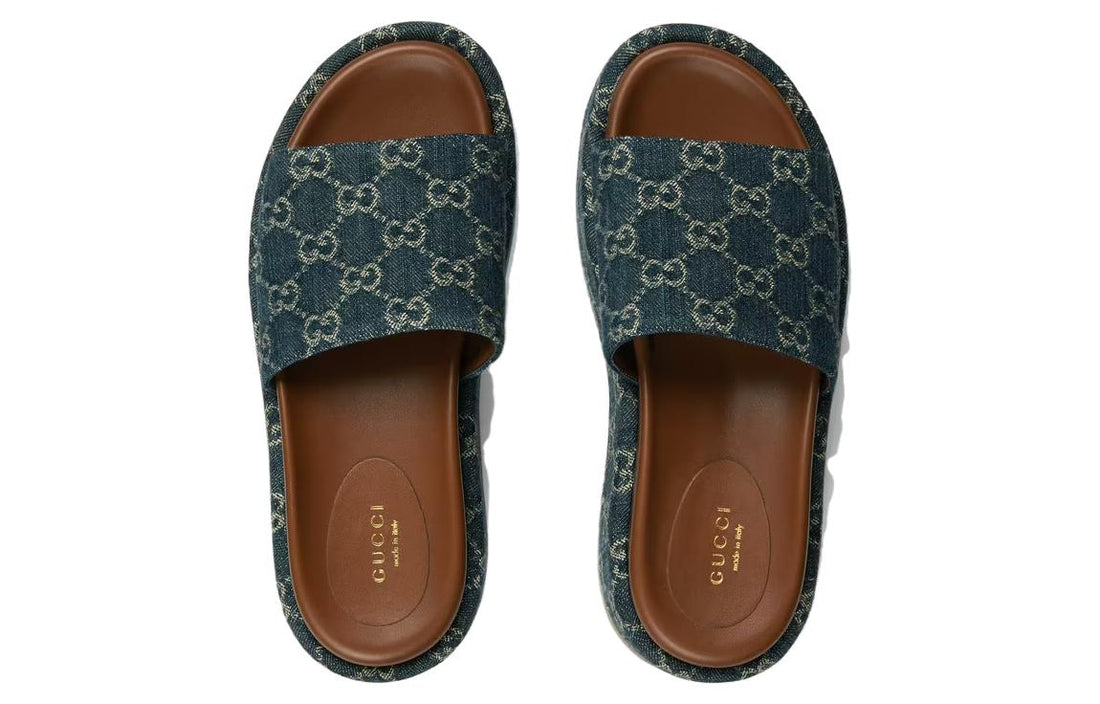 (WMNS) Gucci Angelina Platform 55 mm Sandal 'Jacquard Denim' 623212-2KQ00-4402