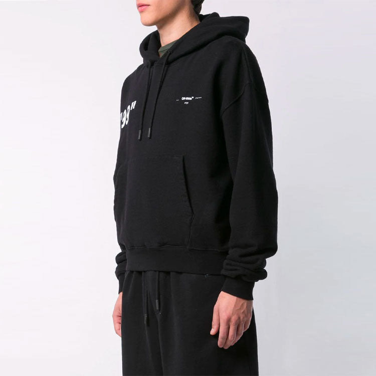 Men's Off-White Back Printing Loose Black OMBB037R19B970011088