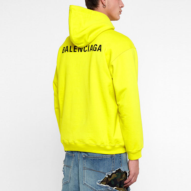 Balenciaga Medium Fit Logo Hoodie 'Yellow' 600583TIV847440