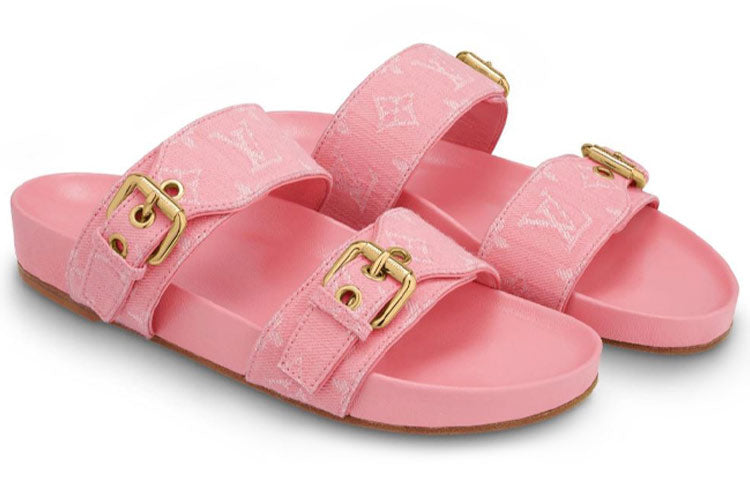 (WMNS) LOUIS VUITTON Bom Dia Mules 'Pink Minigram' 1A67V5