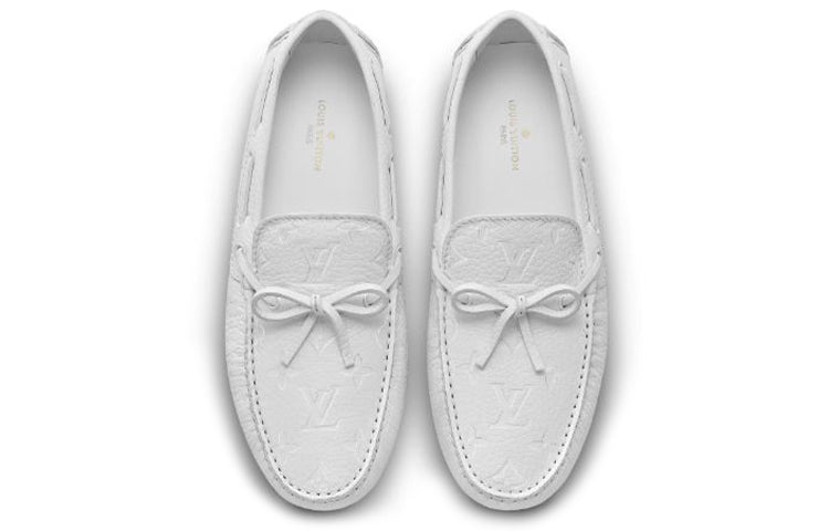 LOUIS VUITTON Arizona Moccasin Shoes 'White Logo Monogram' 1A5Y93