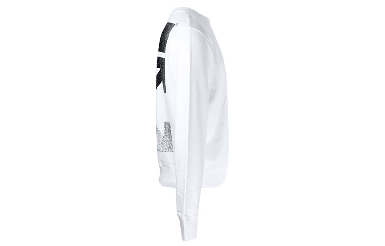 Men's Off-White FW21 Arrow Printing Pullover Round Neck Long Sleeves Loose Fit White OMBA025F21FLE0060110