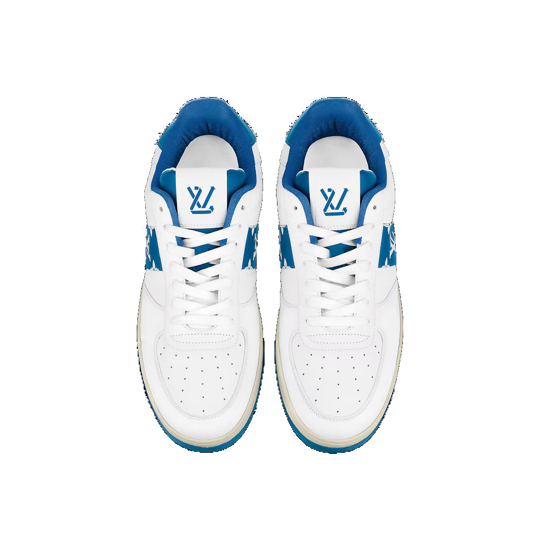 LOUIS VUITTON Rivoli Sneakers 'White with Blue Side Monogram Band' 1AAVA0