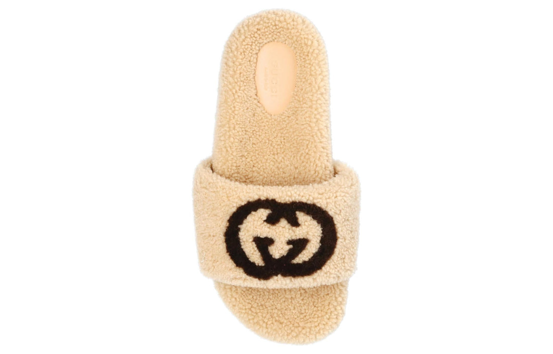(WMNS) Gucci Slide 'Interlocking G Merino Wool - Light Brown' 646225-D0L00-9547 #