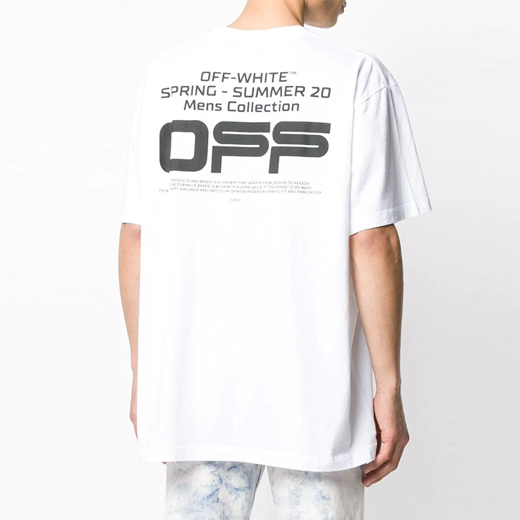 Off-White SS20 Wavy Line White Short Sleeve Oversize OMAA038R201850040110