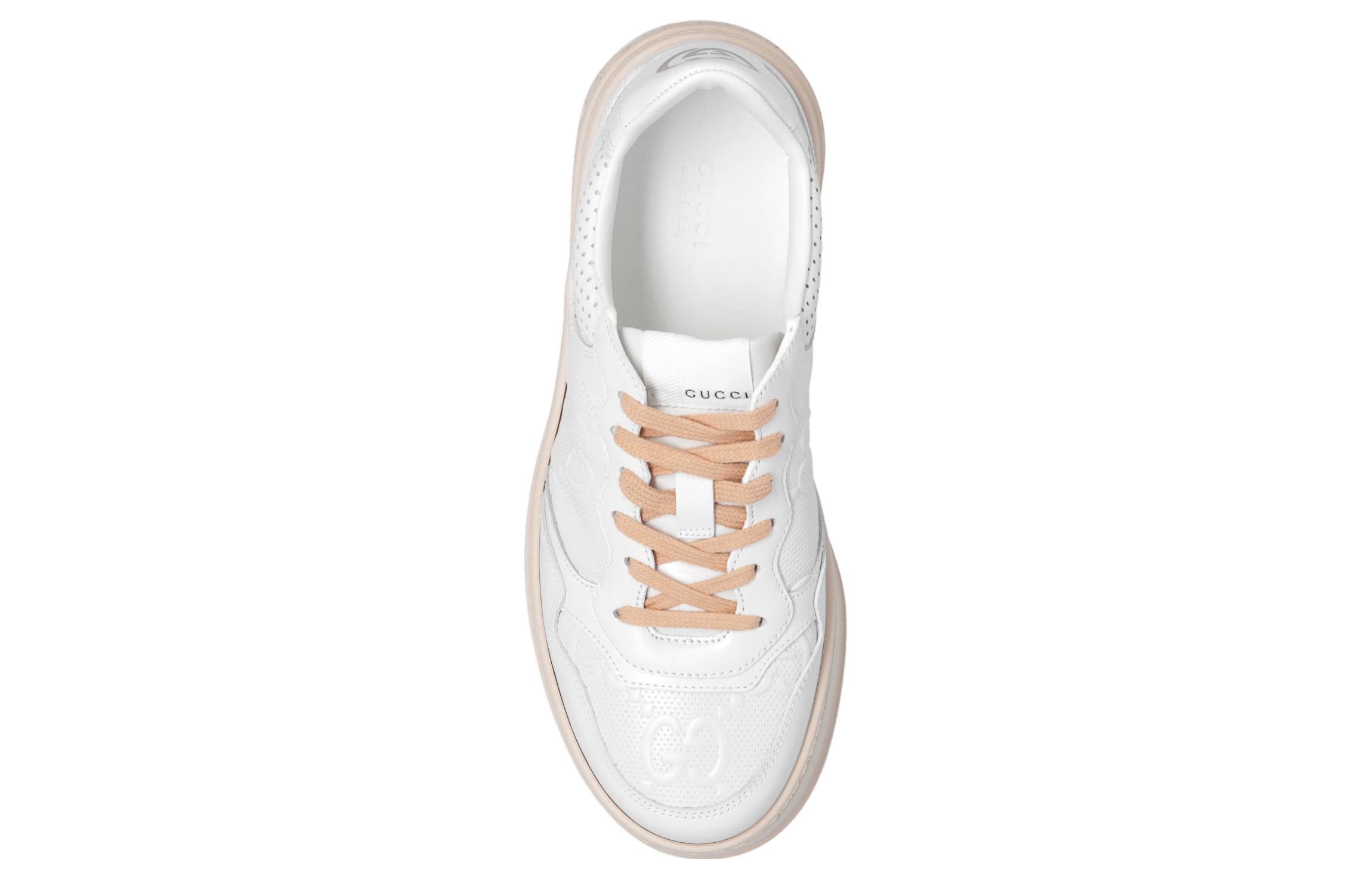 (WMNS) Gucci GG Embossed Sneaker 'White Beige' 684911-1XL10-9014