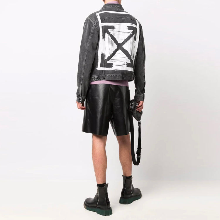 Off-White FW21 Denim Jacket Slim Fit Version Gray OMYE054F21DEN0030601