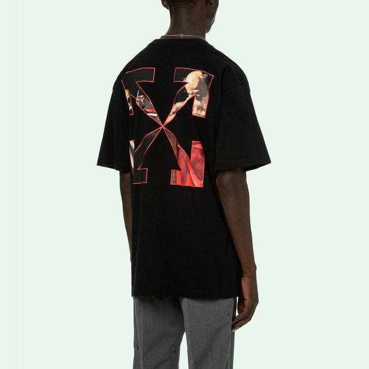 Off-White Caravaggio Short-Sleeve Over Tee 'Black/Red' OMAA038R21JER0031025