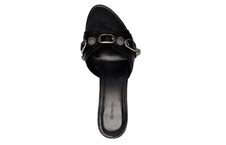 (WMNS) Balenciaga Cagole Sandals 'Leather Black' 694347WAD4E1081