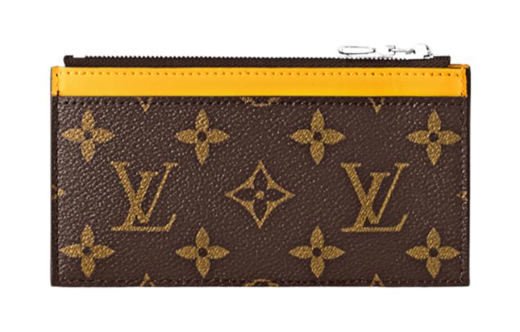 LOUIS VUITTON Monogram Macassar Canvas Coin Card Holder 'Yellow' M82910